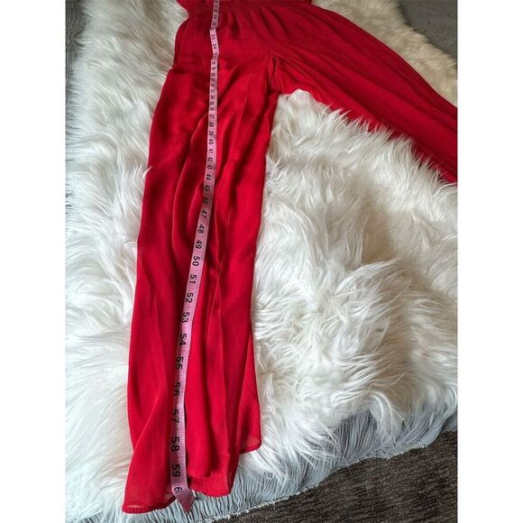 Vince Camuto Women's Halter Neck Wide Leg Jumpsuit Red Size L Party/Cocktail - Picture 15 of 16